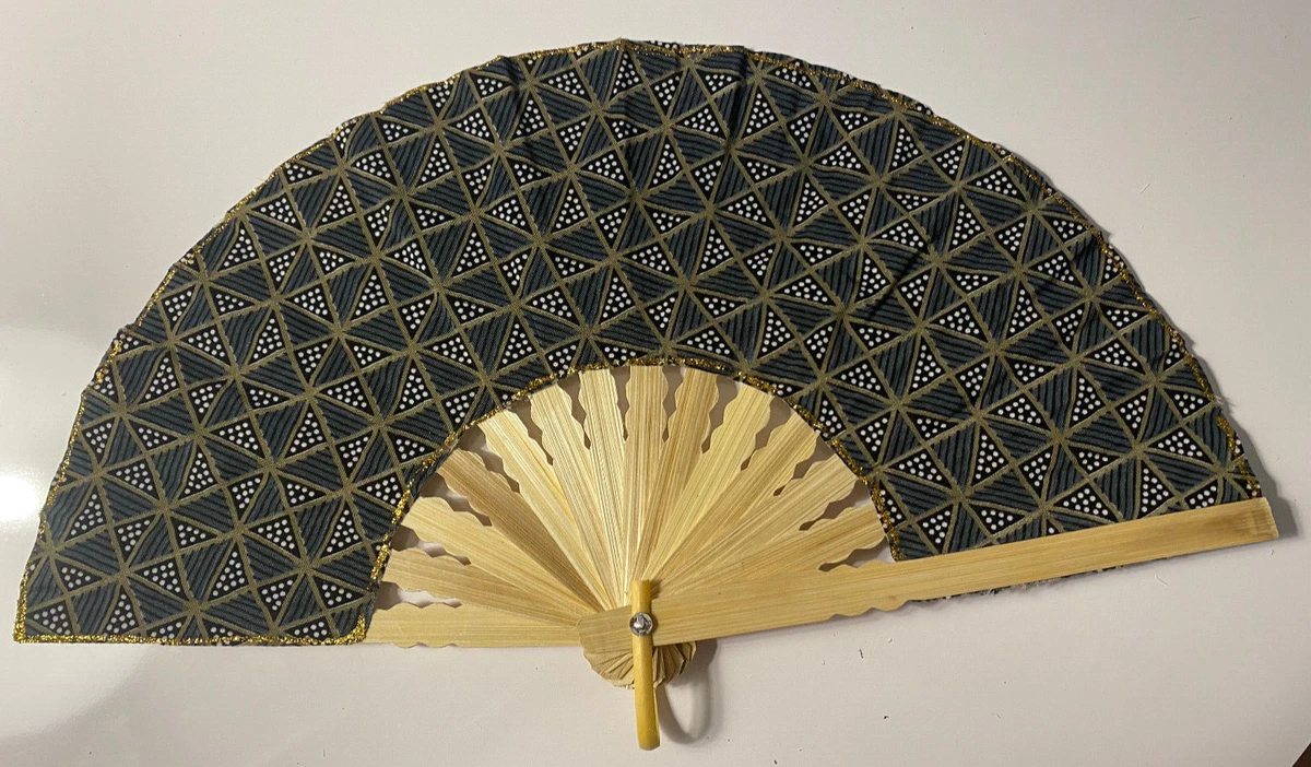 Fan Hand Bamboo Cloth Gray Handmade Indonesia New Avenico Summer
