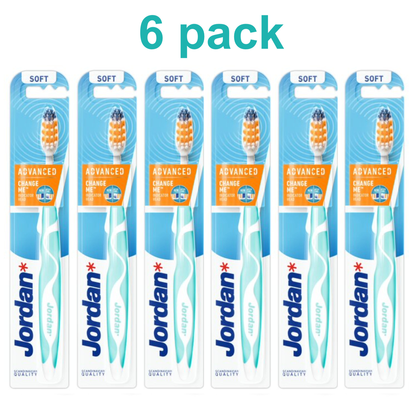 6x Toothbrush JORDAN ADVANCED, soft