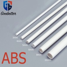 White ABS Round Hollow Tube Styrene Plastic Pipe DIY Model Crafts Profile Rods