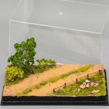 Piattaforma stradale sterrata 1:72 con coperchio in vetro organico per modello scena
