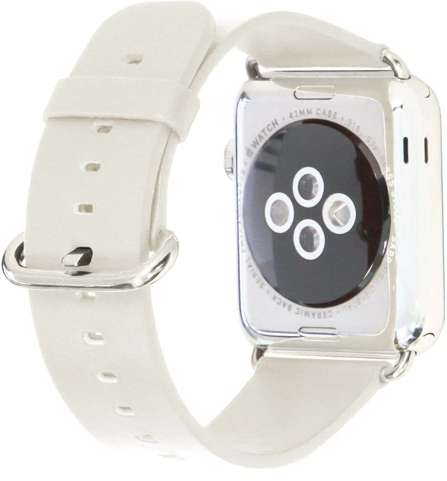 NUEVA Correa de Reloj Trident Cuero Genuino BLANCA para Apple Watch 42/44mm Foto 3 de 3