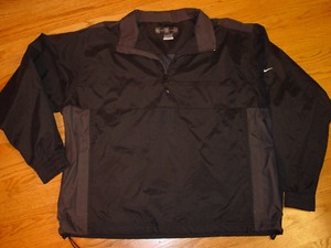 Mens L Nike STORM FIT Waterproof Golf Pullover Jacket Long Sleeve Large Black | eBay