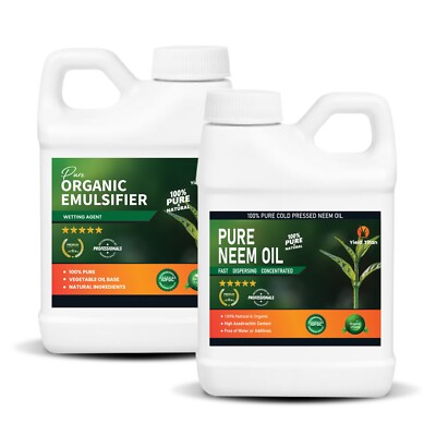 Yield Titan Organic Emulsifier & Neem Oil Combo - 100% Natural Plant Care