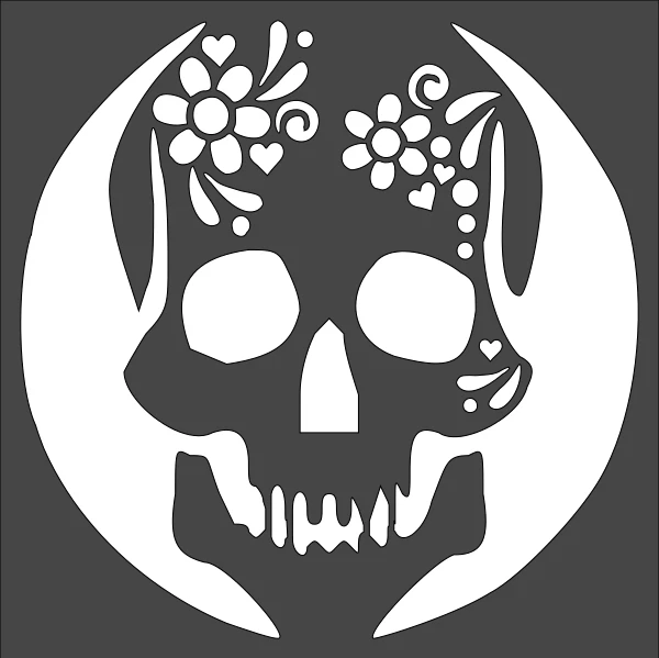Printable Sugar Skull Pumpkin Stencil