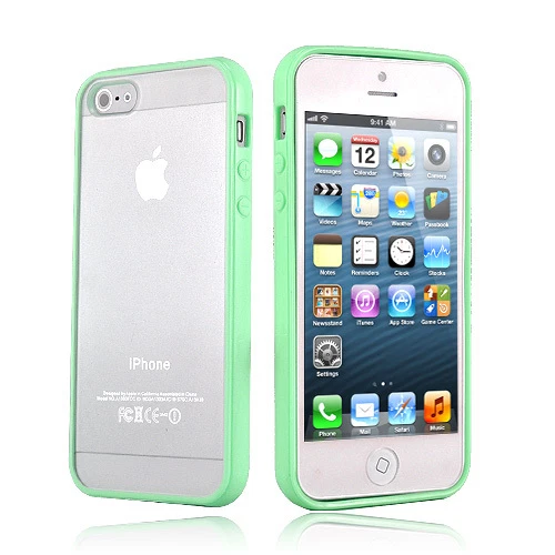 GREEN Top Grade Hard MATTE PC & Soft GEL Cases Cover  For Apple iPhone 5 5S