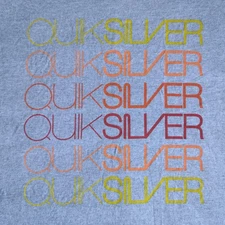 Vintage Quiksilver Y2K Grunge Skateboarding Gray L Crew Neck Graphic T-Shirt New