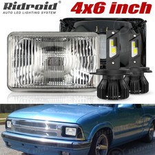 4x6 Inch Semi Sealed Stock Glass Headlamp H4 Led Headlight Light Bulbs White