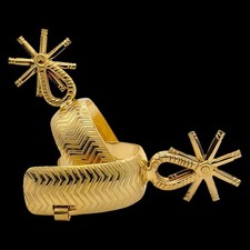 Chapa De Oro Chapado en Oro CHARRO SPURS ESPUELAS Estilo Charreria CABALLO Bota Gear