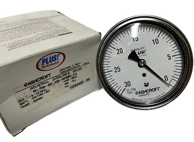 #ad Ashcroft Industrial Duralife 35 1009 SW 02B 30 0IMV XLL Gauge Pressure 30 in. Hg $23.99