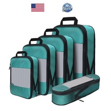 Compression Packing Cubes Set   5 Lightweight Luggage Organizers bags for Travel
