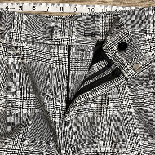 Banana Republic Twill Gray Plaid Tapered Crop Trouser Pants sz 8 Preppy Retro - Picture 4 of 11