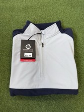 Sunderland Golf Sahara 1/4 Zip Thermo Fleece Pullover Silber/Navy Gr&ouml;&szlig;e Medium