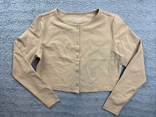 Wild Fable Cardigan Womens Medium Beige ButterBliss Button Front Long Sleeve Top
