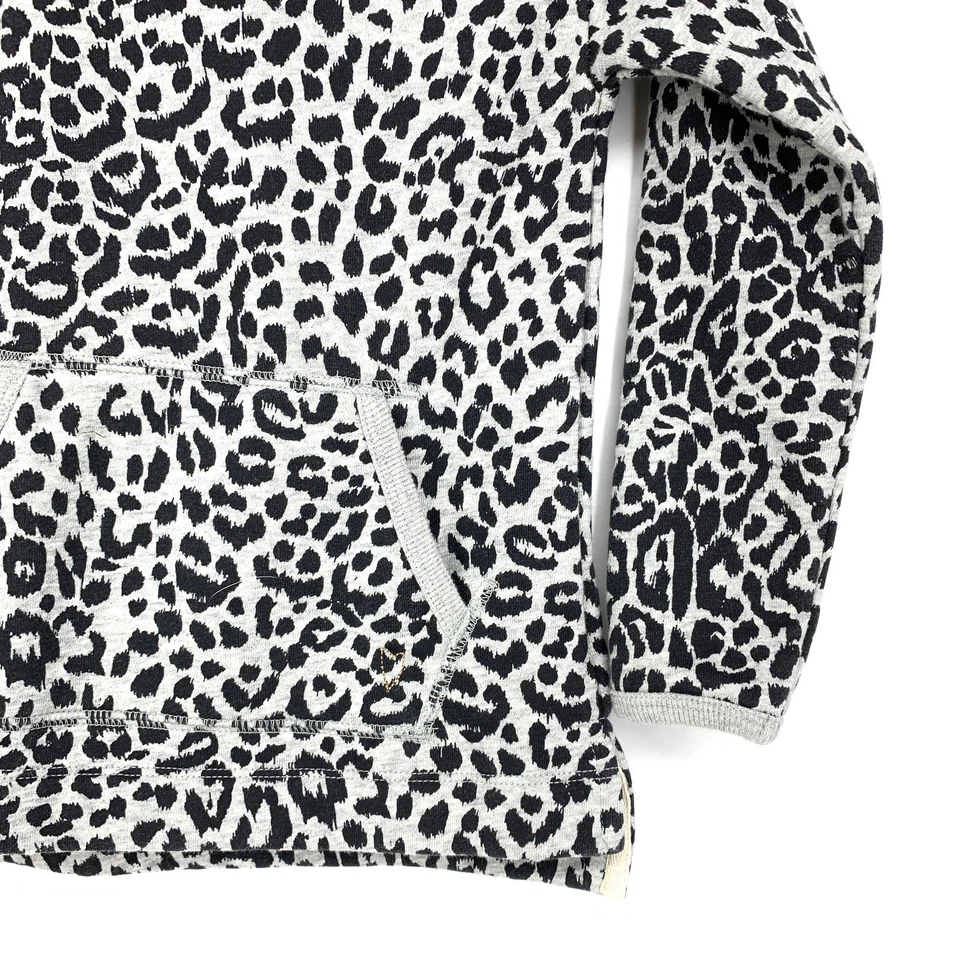 Sudadera Crewcuts Niños Talla XS Estampado Leopardo Gris Negro Cuello Embudo Pullover Foto 4 de 4