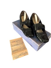 Vintage 60s Socialites Patent Mary Jane Heels Sz 7 Narrow w Box Org Receipt