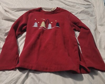 Vtg. Bobbie Brooks Red Embroidered Christmas Sweater Women's medium M