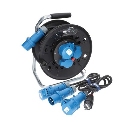 CEE Camping Kabeltrommel H07RN-F 3G 2,5mm 25m + Adapter CEE/Schuko 1,5m Caravan