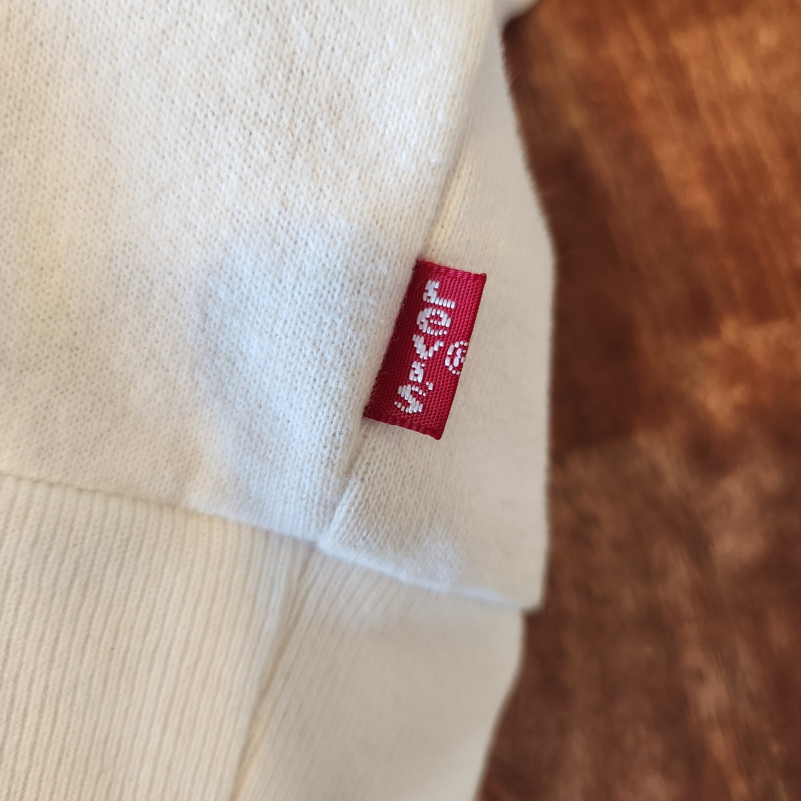 Levi's Womens  White Long Sleeve Cropped Oversized Pullover Sweatshirt Size XL image 5
