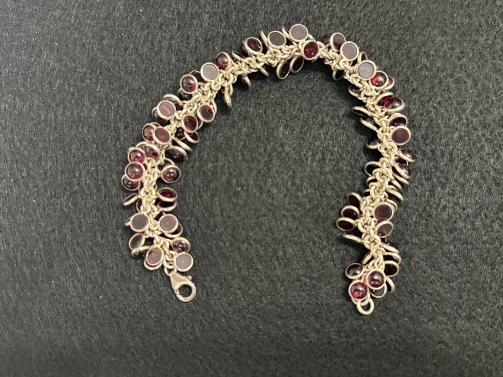 Silpada Sterling Silver Garnet Cha-Cha Charm Brac… - image 1