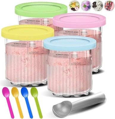 4x Creami Behälter Eisbecher für Ninja Creami Deluxe Ice Cream Maker NC501 NC500