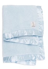 NWOT 85 Little Giraffe Chenille Baby Blanket Light Blue 29" x 35"
