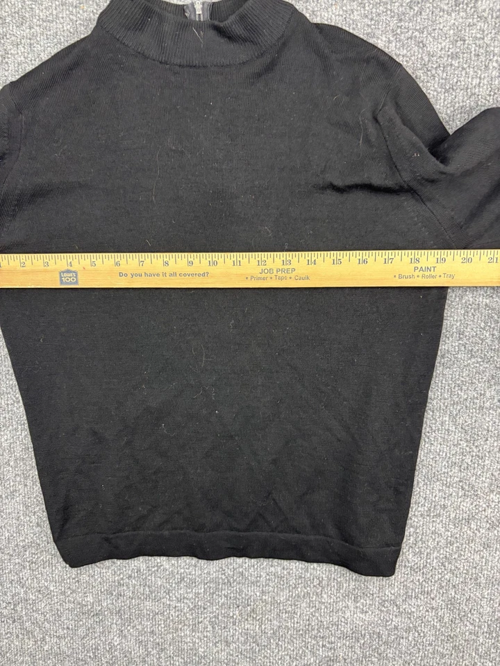 Vintage Pendleton Sweater Mens Large Black Wool Mock Neck Zip Back 60s Mod Style - Image 4 of 4