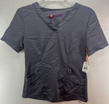 NWT Women  s Urbane Ultimate Gray Scrub Top Size XSM Pockets Galore 32 Retail