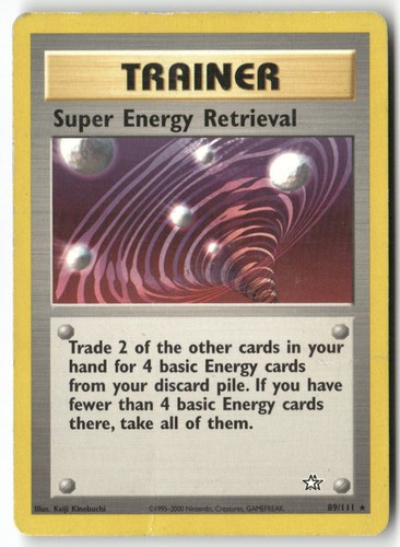 Super Energy Retrieval 89/111 Rare Neo Genesis Pokemon Unlimited Heavily Played