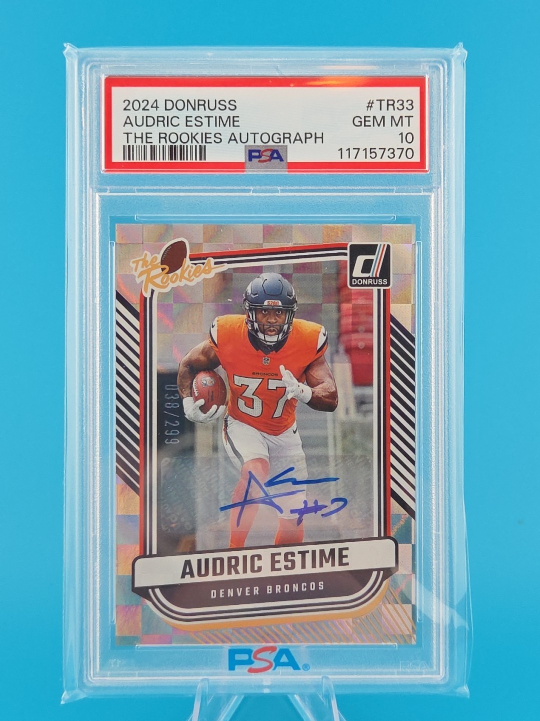 Audric Estime Panini Donruss the Rookies #TR33 Autograph