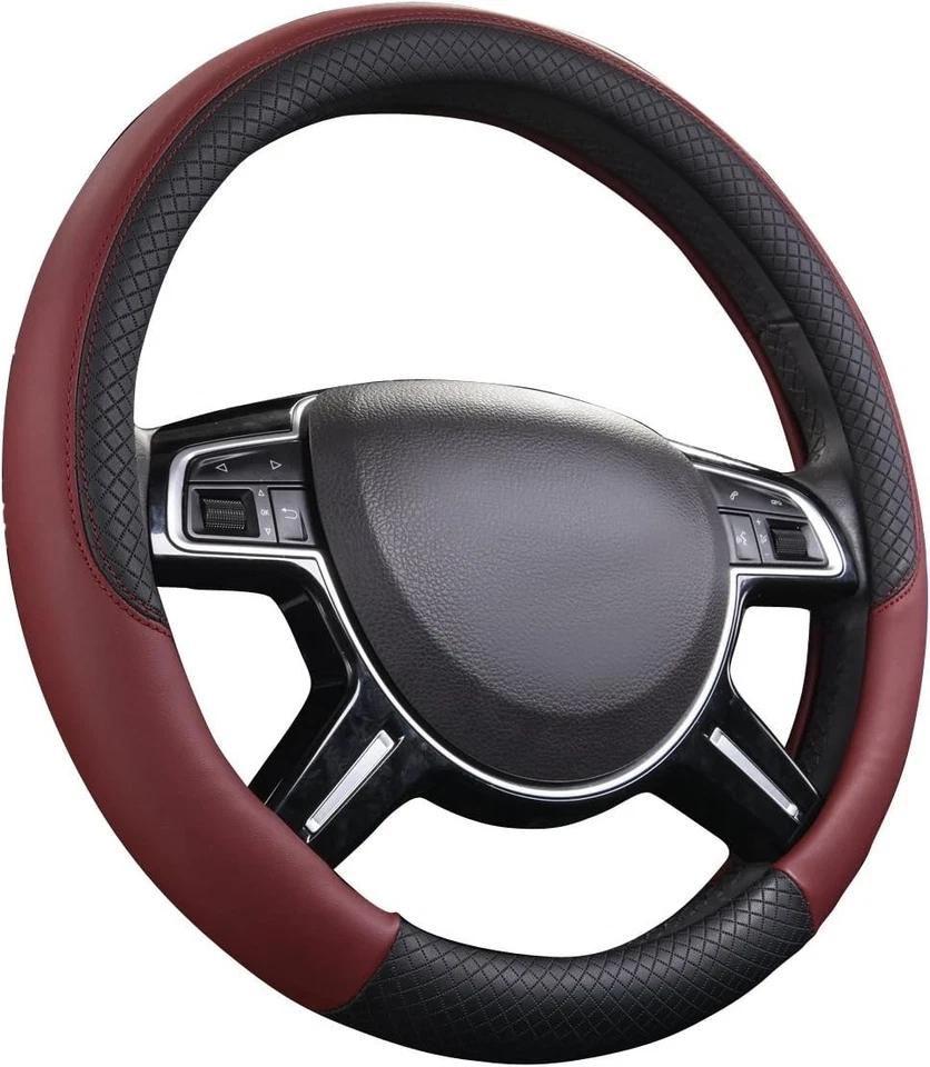 Microfiber Leather Steering Wheel Cover for Subaru Outback Ascent XV Crosstrek Foto 2 de 4