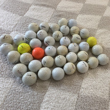 40 Used Golf Balls Mixed Lot Assorted Colors White Yellow Orange