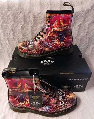 Dr. Martens x CBGB 8-Eye Lace Up Boots Men s 8 Women's 9 Backhand Straw Grain