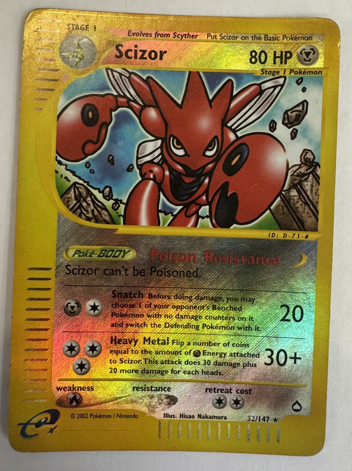 Scizor H21/H32 Aquapolis Reverse Holo