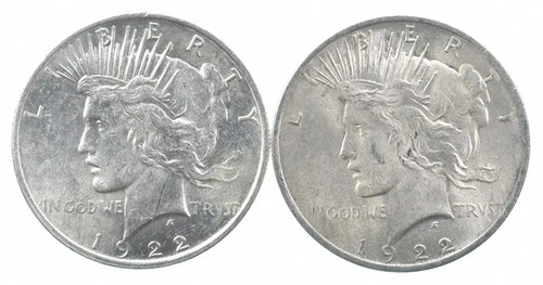 1922 & 1922 & Peace Silver Dollar $1 Bullion Collection Lot *876