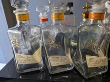 EMPTY ADICTIVO Anjeo TEQUILA BOTTLE 750ML W/SHOT GLASS STOPPER CORK TWISTED