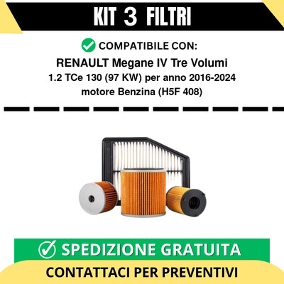KIT 4 FILTRI TAGLIANDO RENAULT SCENIC III 3 1.5 DCI - Foto 9