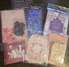 150 Pc Junk Journal Bundle Nature Birds Butterfly Scrapbook Papers Stickers Lot