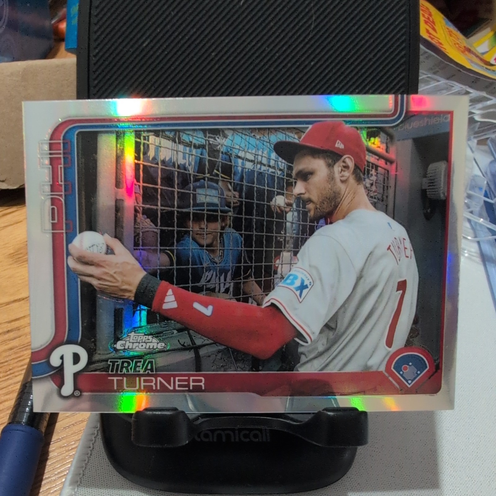 2025 Topps Chrome Trea Turner Image Variation Refractor SP #208 Phillies