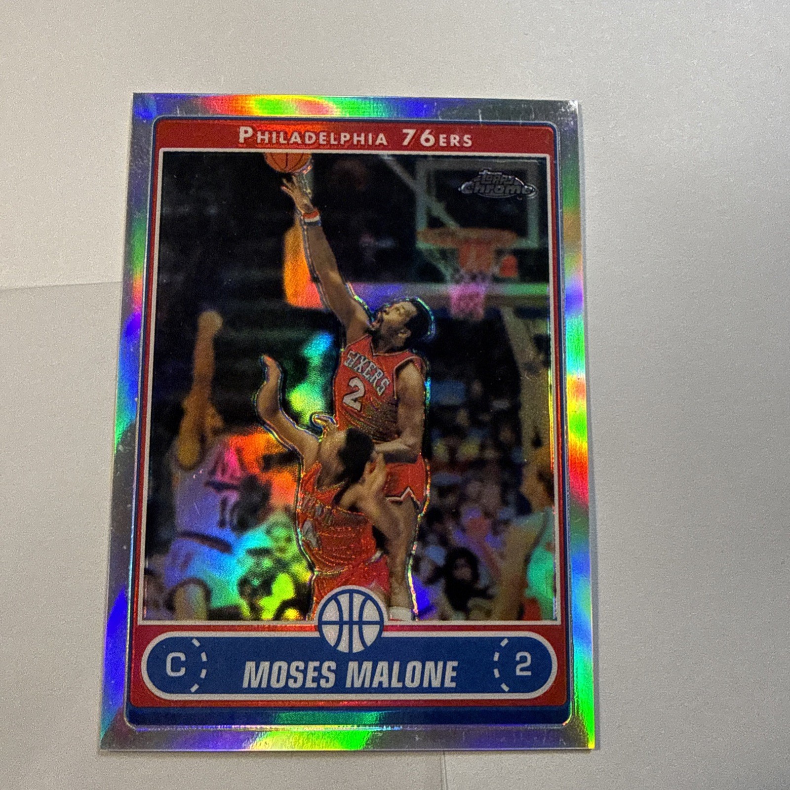 2006/07 Topps Chrome Moses Malone #169 Philadelphia 76ers Refractor Basketball
