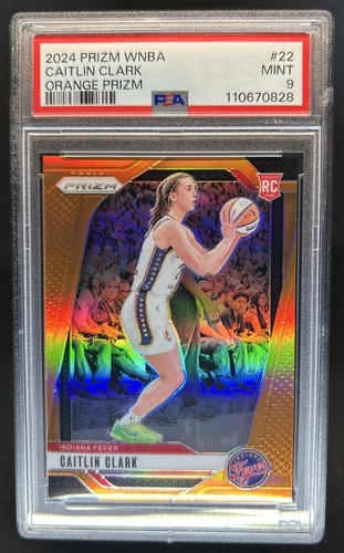 2024 Panini WNBA Prizm Caitlin Clark RC Orange Rookie #/99 Fever PSA 9