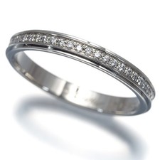 Auth Cartier Ring Diamond d'Amour Wedding Band Full Eternity EU47 950 Platinum