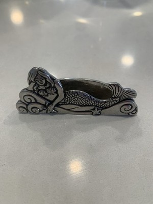 Basic Spirit Pewter Mermaid Business Card  Holder, Silver
