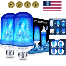 Upgraded LED Flame Light Bulbs, 4 Modes Flickering Light Bulbs, E26 Base Fire...