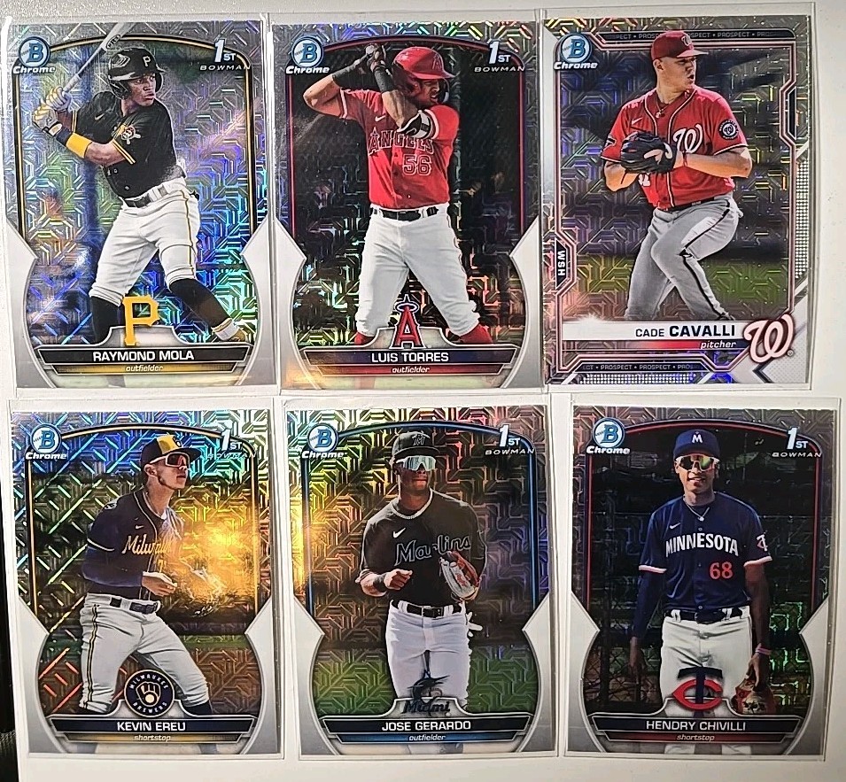 Bowman Chrome 1st Lot – Mojo & Refractor Parallels – Prospect Cards – NM/M