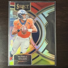 2023 Panini Select Russell Wilson 129 Red & Yellow Die Cut Prizm Premier Level