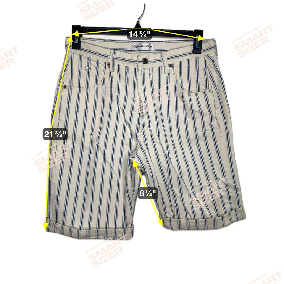 CALVIN KLEIN SPORT Blue White Denim Short Mom Pleated Pockets Size 12 Vintage - Image 4 of 4