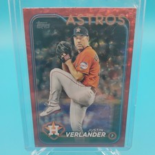 2024 Topps Series 1 Justin Verlander #62 Red Crackle Foil /199 Houston Astros