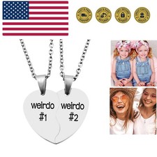 Best Friend Necklaces BFF Necklace for 2 Friendship Valentines Day Gifts Matc...