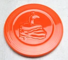 Fiesta Orange 6" Dancing Lady Trivet Homer Laughlin