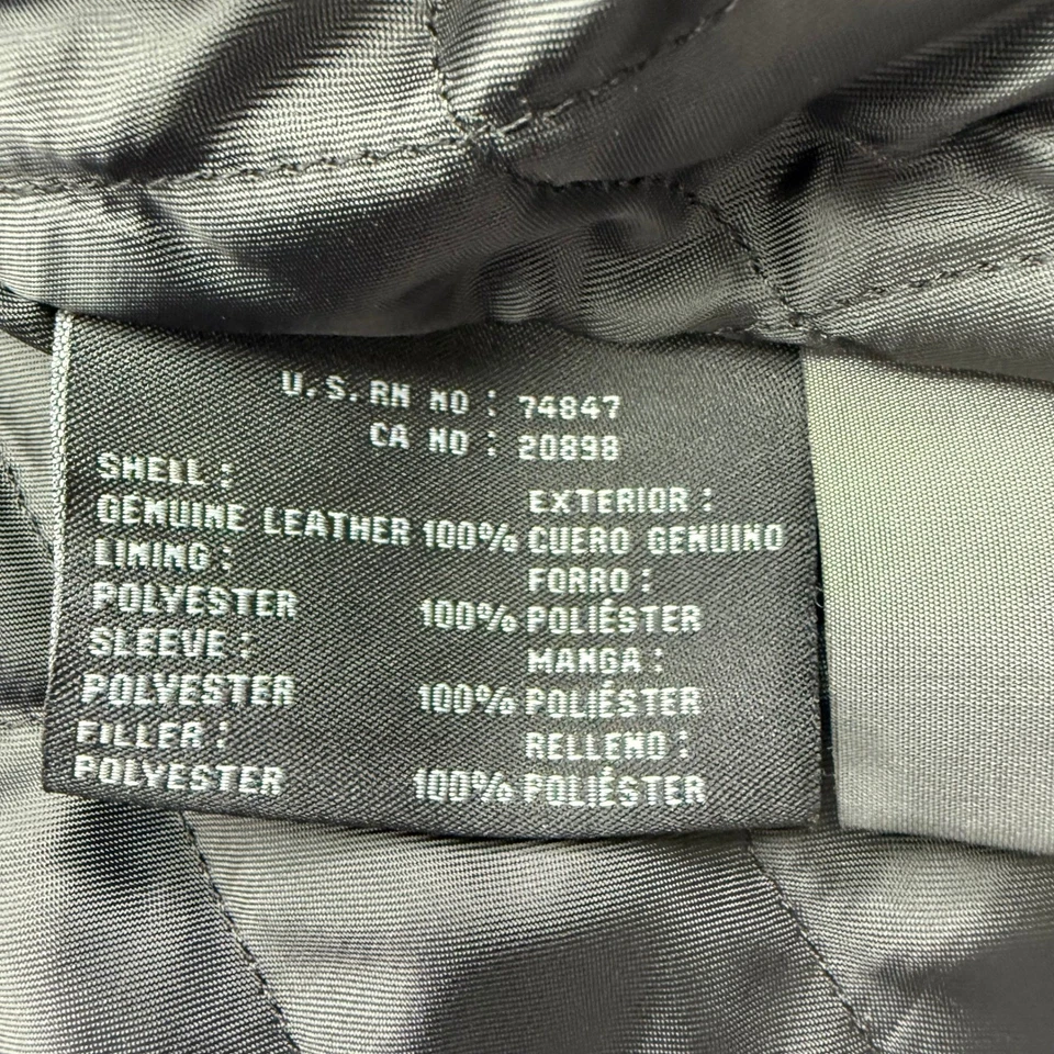 Dockers Jacket Mens Large Black Leather Full Zip Quilted Lined Casual Collared - Image 3 of 4